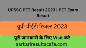 UPSSC PET Result 2023 | PET Exam Result