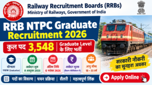RRB NTPC Graduate Recruitment 2026 – 3548 Vacancy, Apply Online
